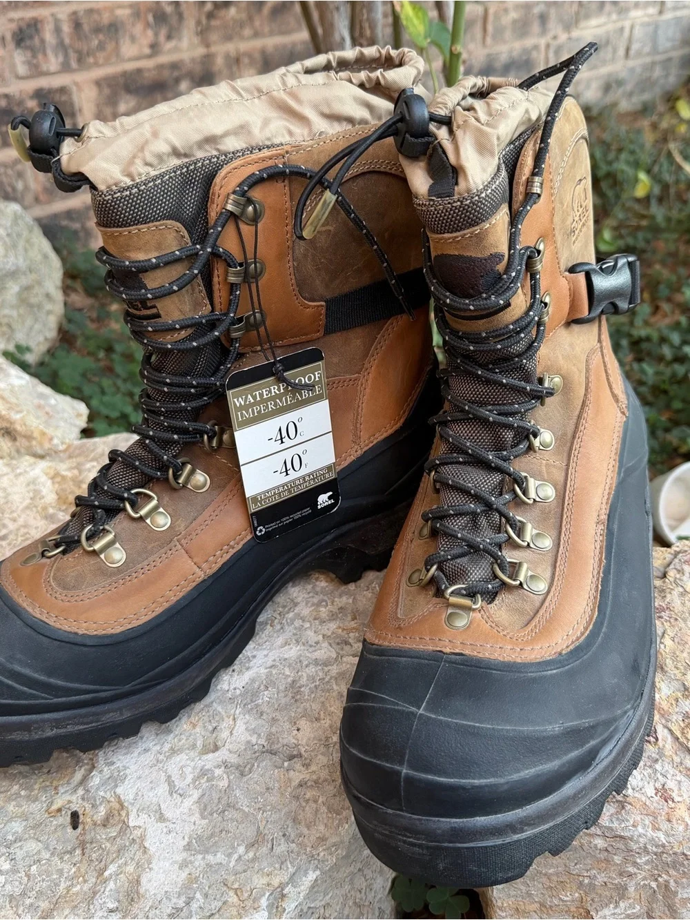 Sorel Men's Conquest Snow Boot British Tan Insulated Waterproof Lace-Up